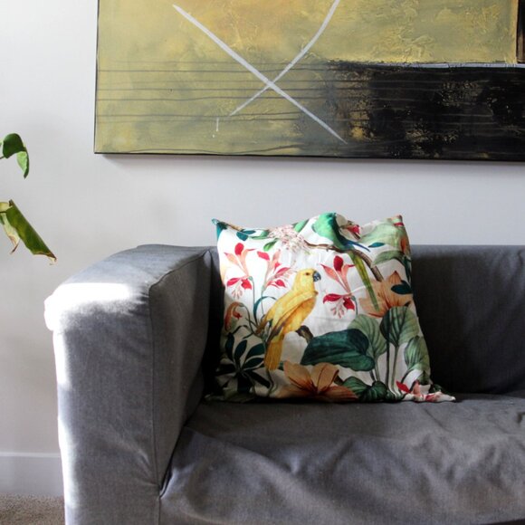 H&M Home PATTERNED‎ CUSHION Cover 20x20/50x50cm Zip Woven Floral - Picture 4 of 9